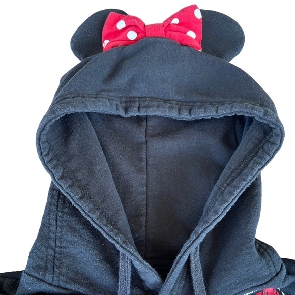 Disney Parks For The Love of Minnie Hooded Sweatshirt Women’s XL Mouse Ears Bow - Picture 5 of 13